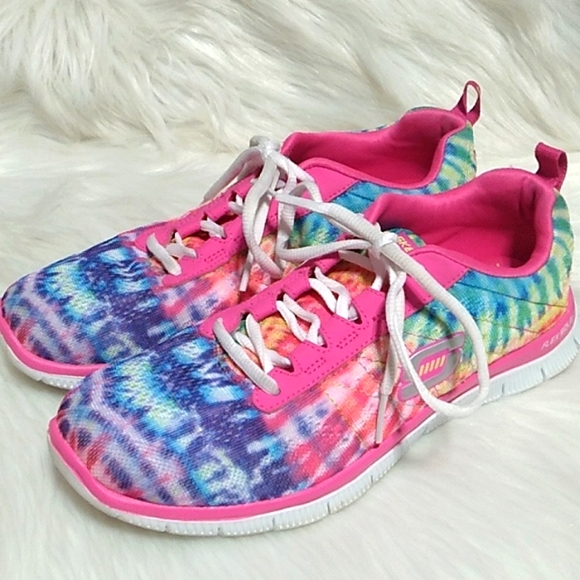 SALE! Skech-Knit By Skechers Tye Dye Tennis Shoes NWOT Sz.7.5 (X-106 CRATE) - Picture 3 of 8